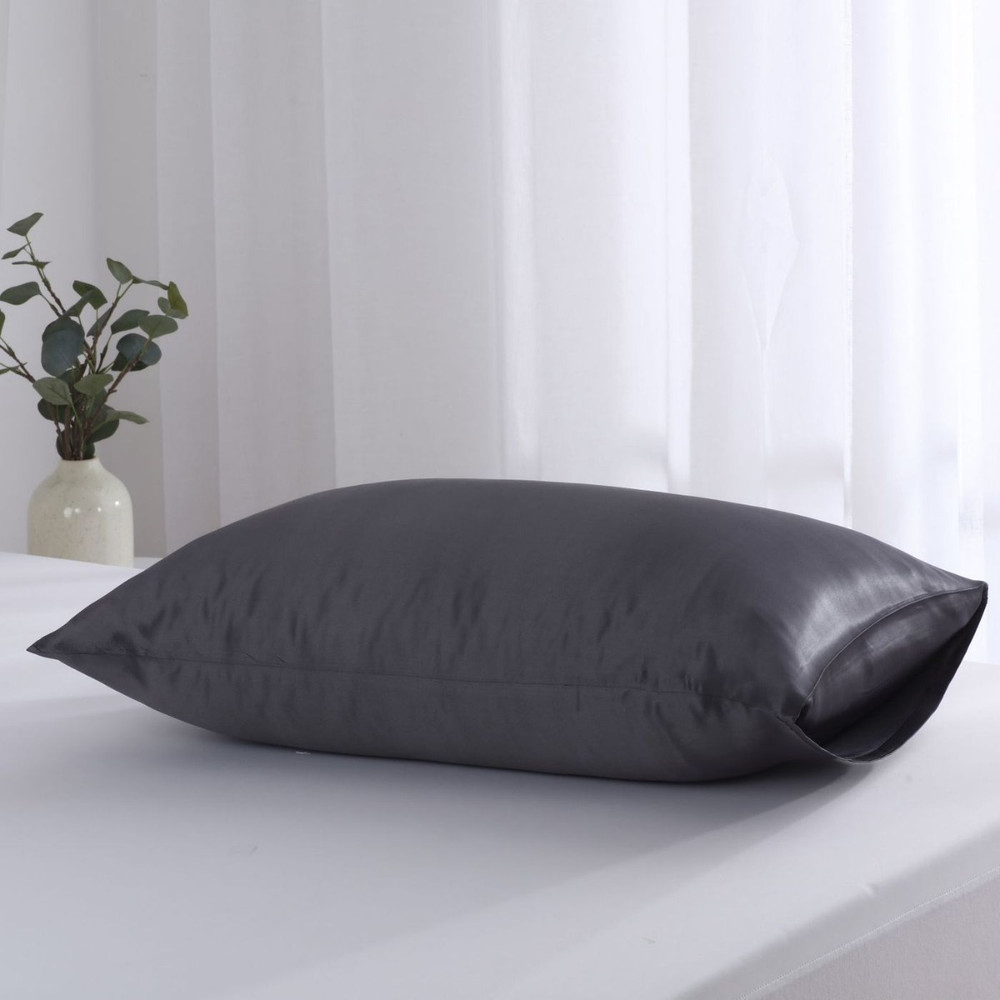 Natural Home 25 Momme Premium Mulberry Silk Pillowcase Charcoal