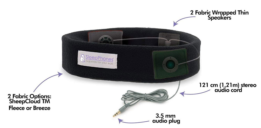 SleepPhones Classic Headband Sleep Headphones With Cord