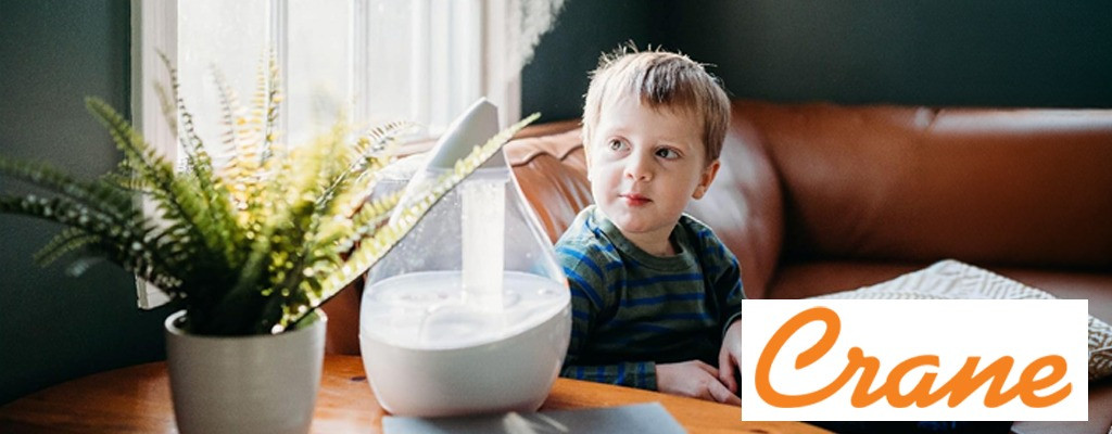 Crane Droplet Clear Cool Mist Humidifier Banner