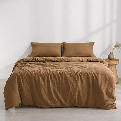 Dreamaker Superfine Quilt Cover Set Rust