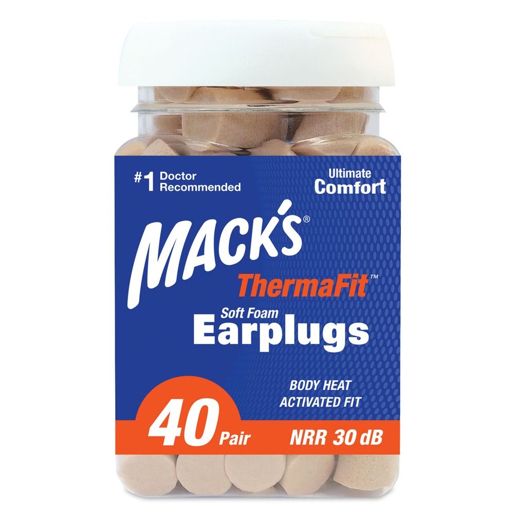Macks ThermaFit Soft Foam Earplugs 40 Pairs