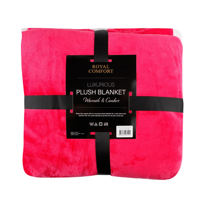 Royal Comfort Plush Faux Mink Throw Blanket Rose Pink