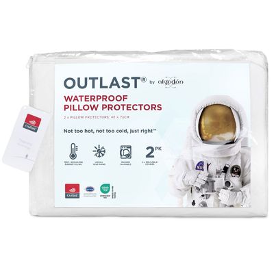 Algodon Outlast Waterproof Cotton Pillow Protector Twin Pack