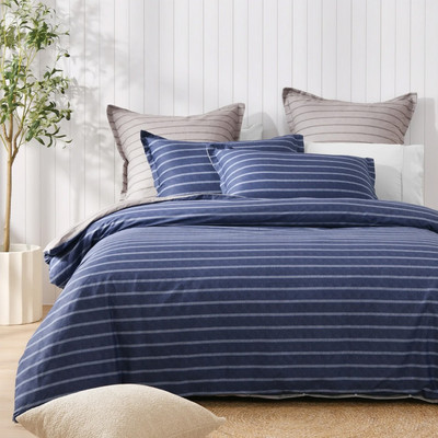 Dreamaker Amalfi Stripe 100% Cotton Reversible Twin Pack European Pillowcase