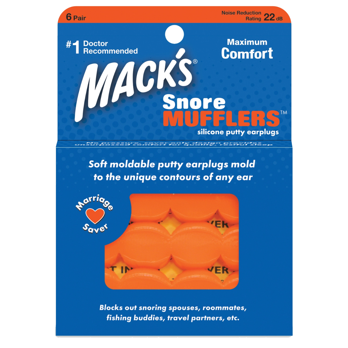 Mack's Moldable Snore Mufflers Silicone Ear Plugs