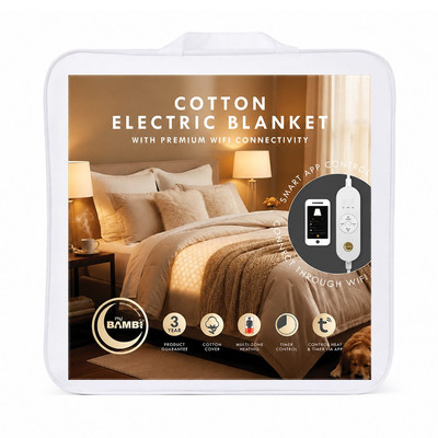 Bambi Cotton Multi-Zone Wi-Fi Heated Electric Blanket Thumbnail