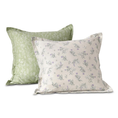 Dreamaker Adelle 100% Cotton Reversible Twin Pack European Pillowcase