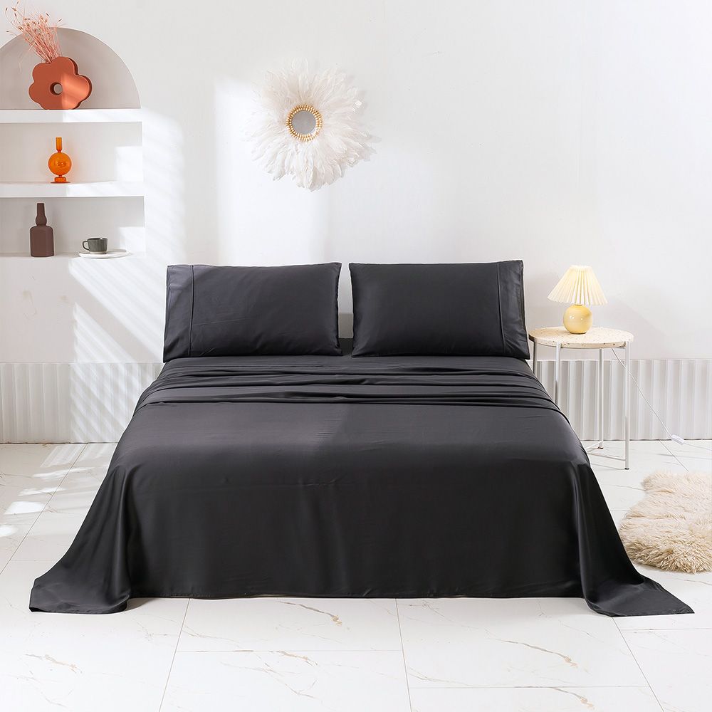 Natural Home 400 Thread Count Bamboo Sheet Set Charcoal