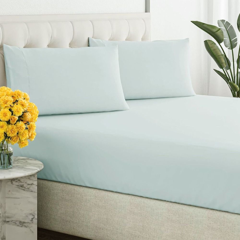 Renee Taylor 300 Thread Count 100% Organic Cotton Fitted and Pillow Case Set