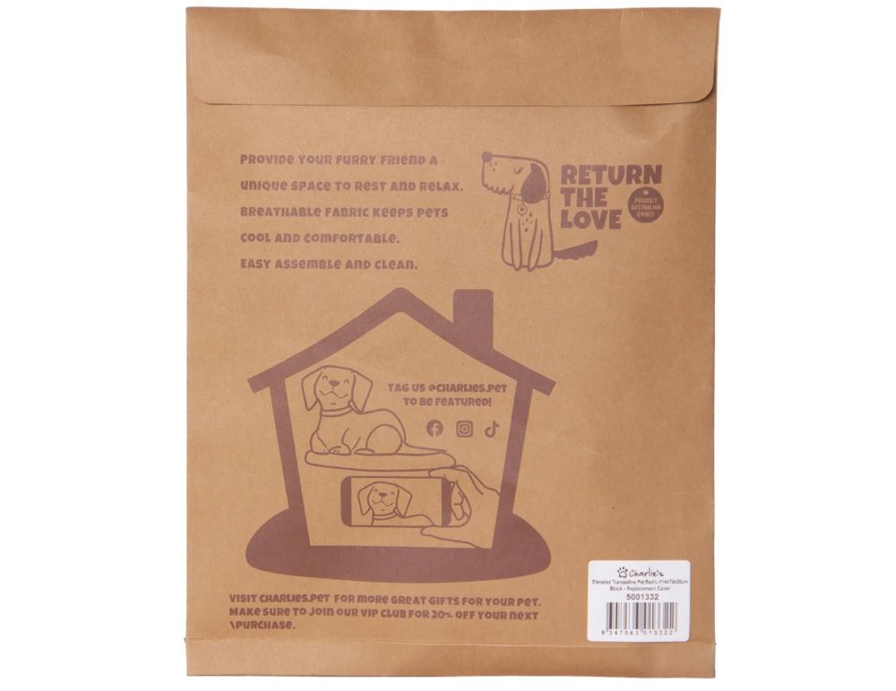 Charlie's Replaceable Cover for Elevated Trampoline Hammock Dog Bed