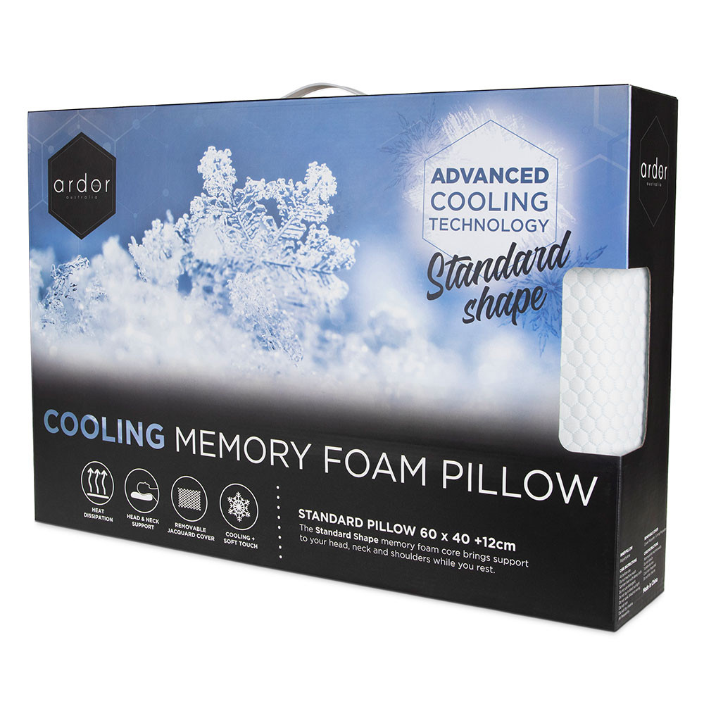 Ardor Home Standard Cooling Memory Foam Pillow Pack