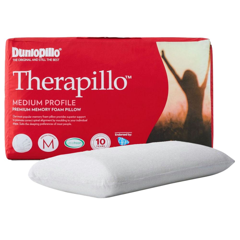 Dunlopillo Therapillo Premium Memory Foam Pillow Medium Profile