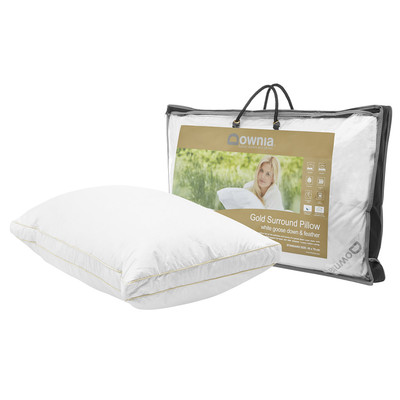Downia Gold White Goose Down and Feather Surround Pillow