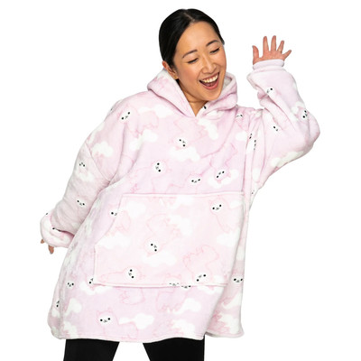 UGGOWEAR Giant Hoodie Llama Face Light Pink