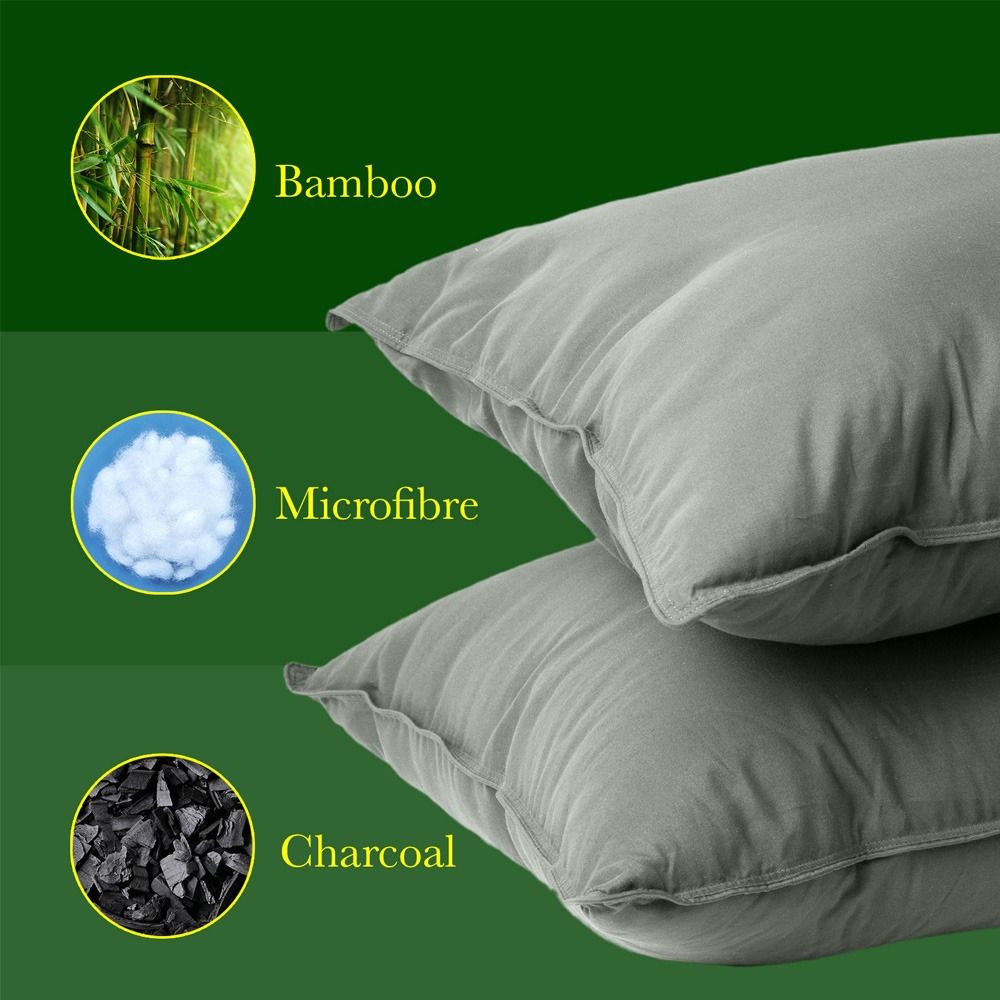 Royal Comfort Luxury Charcoal Bamboo Twin Pack Pillow
