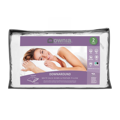 Downia Downaround White Duck Down and Feather Twin Pack Pillow