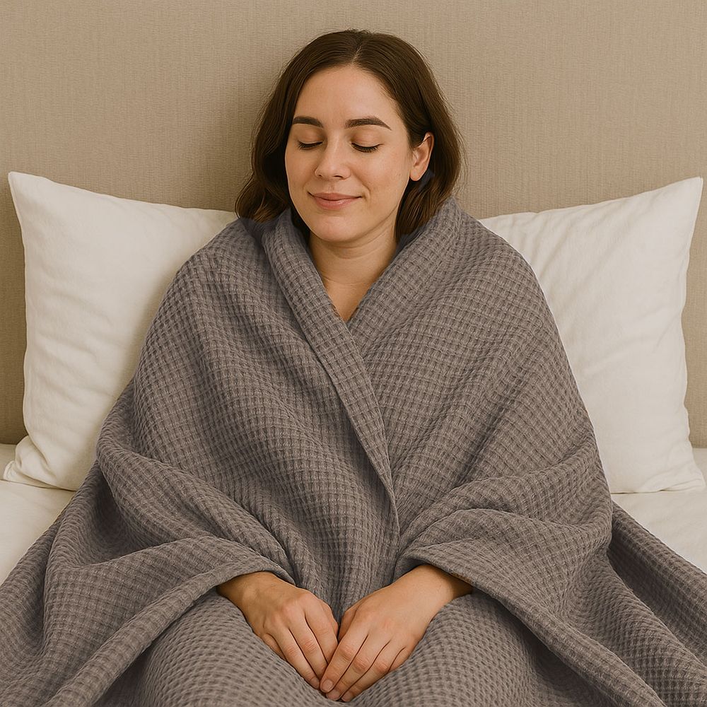 Jason Cotton Waffle Blanket Lifestyle