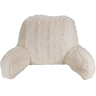 Easyrest Sitting Bed Faux Fur Backrest Off White Pillow
