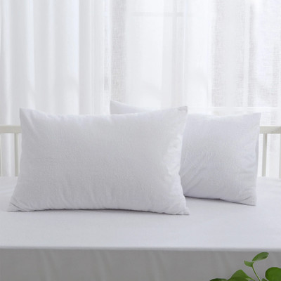 Dreamaker Bamboo Terry Waterproof Cot Pillow Protector Twin Pack