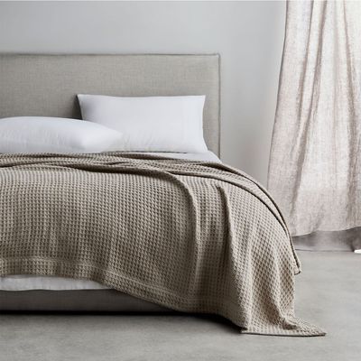 Sheridan Cotton Waffle Blanket on bed