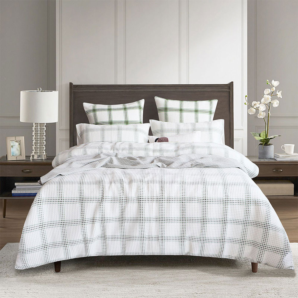 Renee Taylor Elliot Yarn Dye Waffle Quilt Cover Set