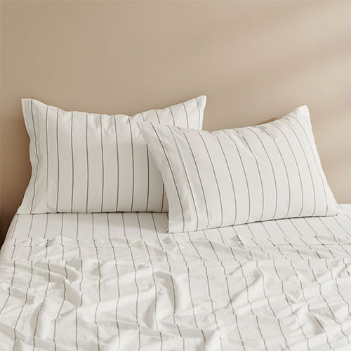 Dreamaker Rumi Washed Yarn Dyed Cotton Pillowcase Twin Pack Lifestyle