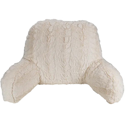 Easyrest Sitting Bed Faux Fur Backrest Off White Pillow