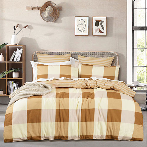 Renee Taylor 300 Thread Count Berlin Checks Cotton Quilt Cover Set
