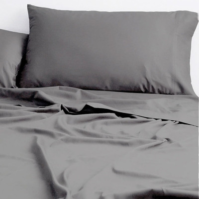 Cloud Linen 250 Thread Count Organic Cotton Sheet Set Charcoal