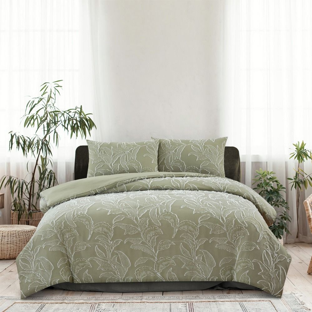 Ardor Boudoir Kiah Clipped Tufted Jacquard Quilt Cover Set