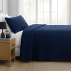 Jason Cotton Waffle Blanket Lifestyle Navy 2
