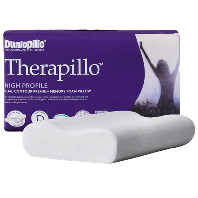 Dunlopillo Therapillo Premium Memory Foam Pillow Contoured High Profile New Packaging