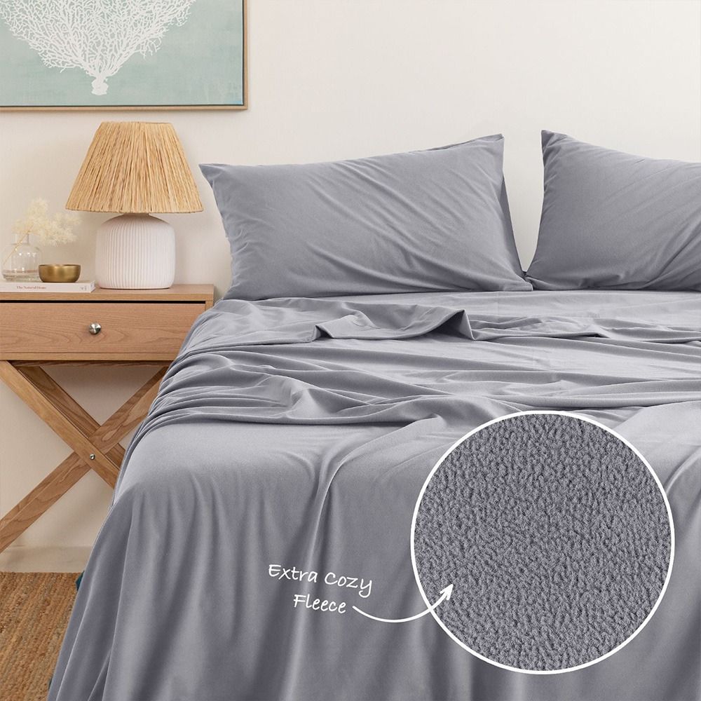 Royal Comfort Polar Fleece Flannel Sheet Set Grey 3