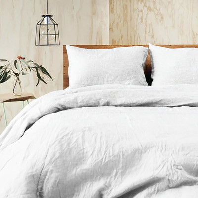 Jenny McLean Doux 100% Pure Linen Quilt Cover Set White