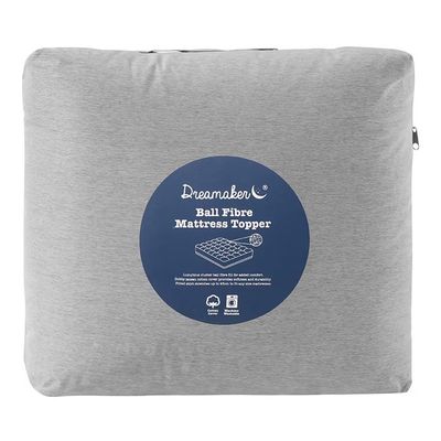 Dreamaker Cotton Covered Ball Fibre Mattress Topper 700 GSM