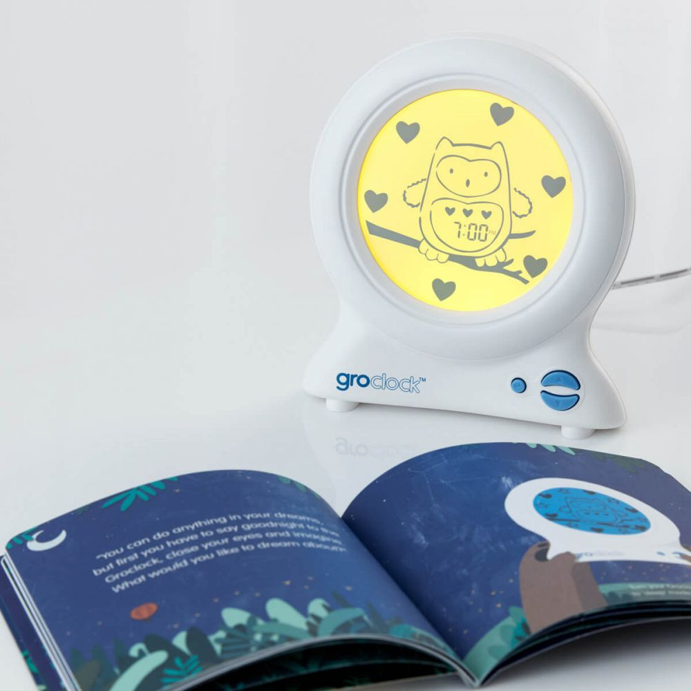 Ollie the Owl Groclock Childrens Sleep Training Clock With Book with Happy Ollie the Owl