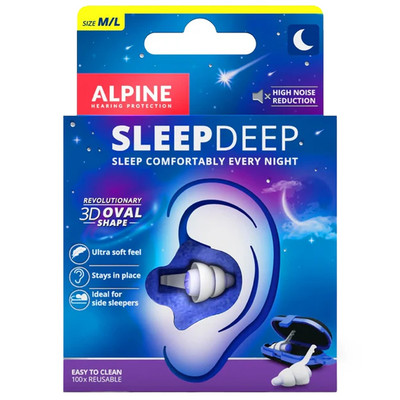 Alpine SleepDeep Reusable Sleeping Earplugs