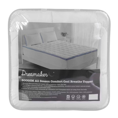 Dreamaker 800GSM Cool Breathe Memory Fibre Mattress Topper